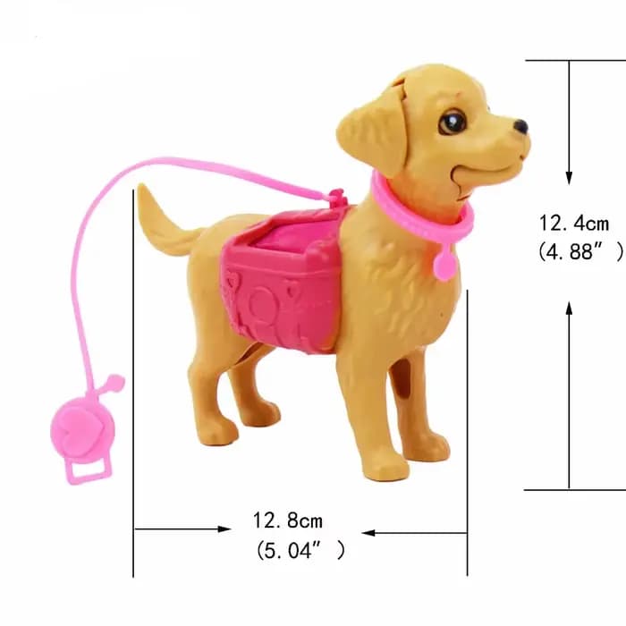 1 ensemble d'accessoires pour maison de poupée 1:6 : Mini chien en plastique + équipement pour animaux de compagnie, combinaison extérieure pour ensemble de poupées