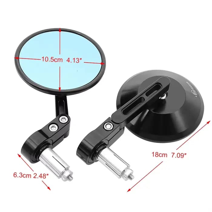 Accessoires de Moto 7/8 "rétroviseurs arrière d'extrémité de barre ronde pour café Racer