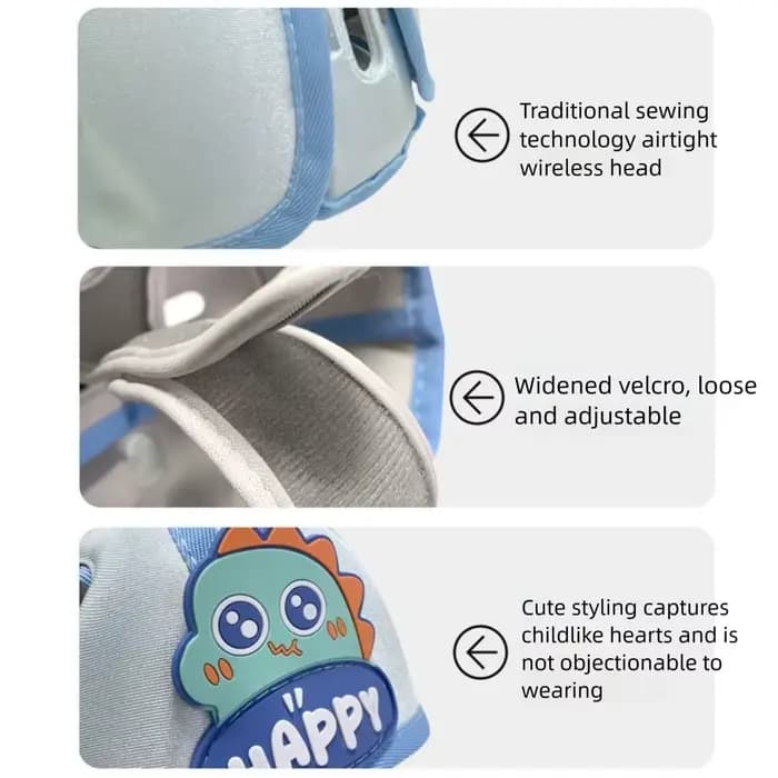 Casque de sécurité pour bébé, sans bosses, Protection à 360 degrés, protecteur de tête réglable pour bébé, Ultra-léger, absorbant les chocs