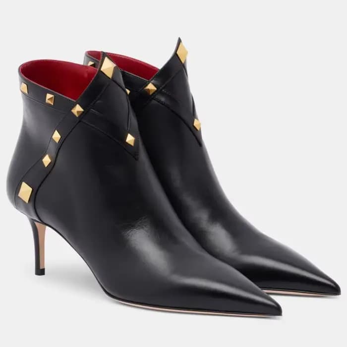 Nouvelles Bottines Femme Style Classique à Bout Pointu, Talons Fins, Décoration Rivets, Chaussures Sexy pour Soirées et Mariages