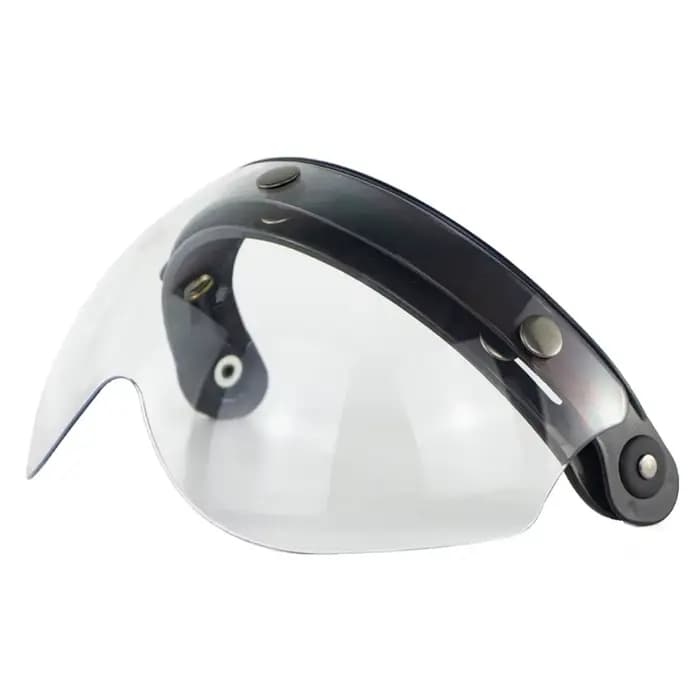 Bouclier de lentille de visière coupe-vent à 3 boutons-pression pour casques de moto rabattable face ouverte H9EE