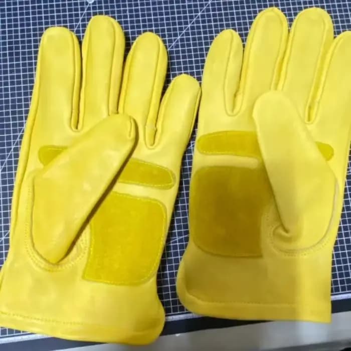 Gants d'équitation en cuir de motocross de style vintage jaune Smart Touch Sécurité durable pour moto tout-terrain/cyclisme/sports extrêmes