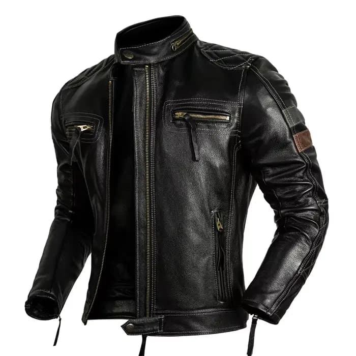 Veste de moto veste de moto tout-terrain résistante à l'usure et aux rayures veste en cuir imperméable et coupe-vent