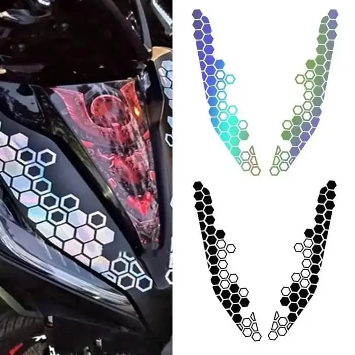 Autocollant moto nid d'abeille casque décalcomanies autocollants