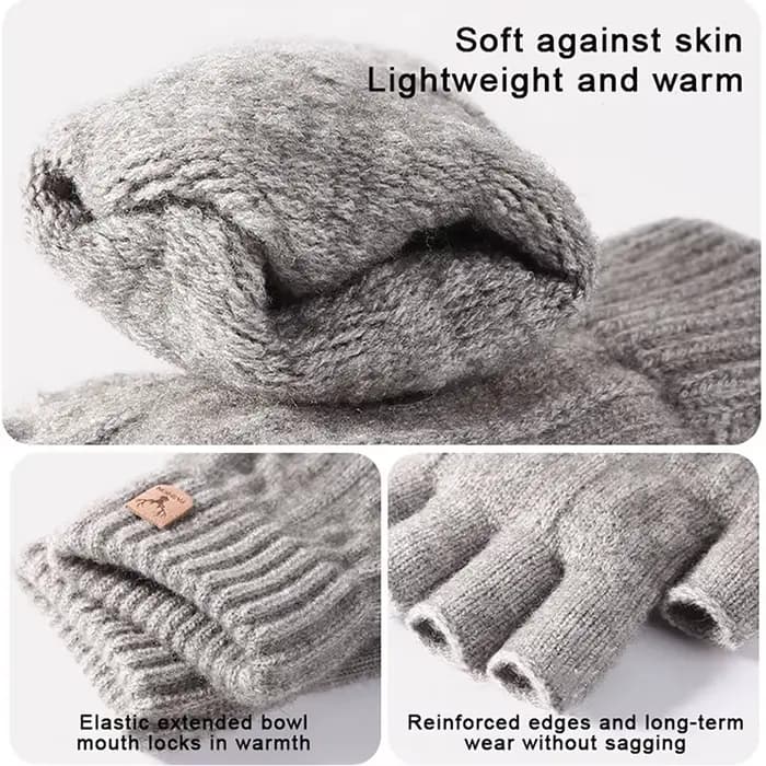 Gants thermiques épais tricotés pour hommes et femmes