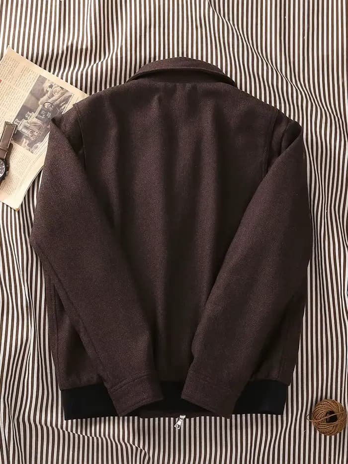 POT & CRAFTSMAN Veste de pilote vintage de style américain pour homme A2 Ingénieur Top Style Old Money Manteau décontracté en tweed de laine