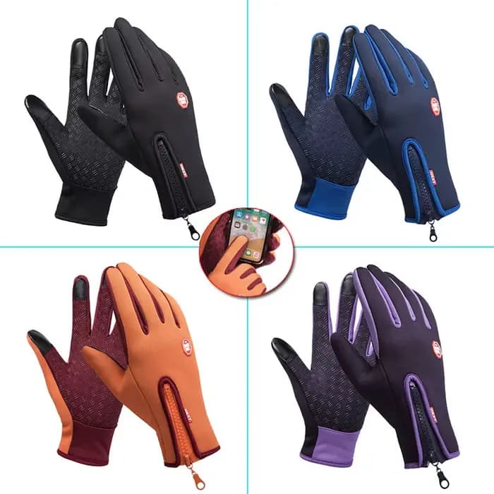 Gants de moto d'hiver imperméables et coupe-vent