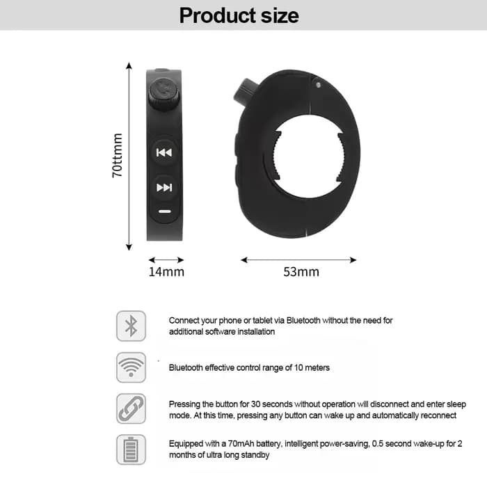 V5.3 télécommande de guidon sans fil casque de moto