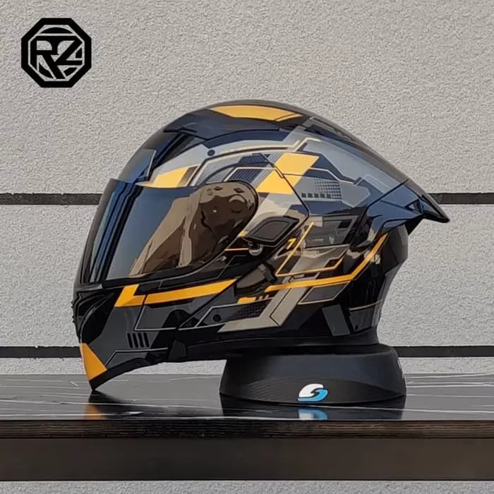 Casque de moto de course intégral avec double pare-soleil