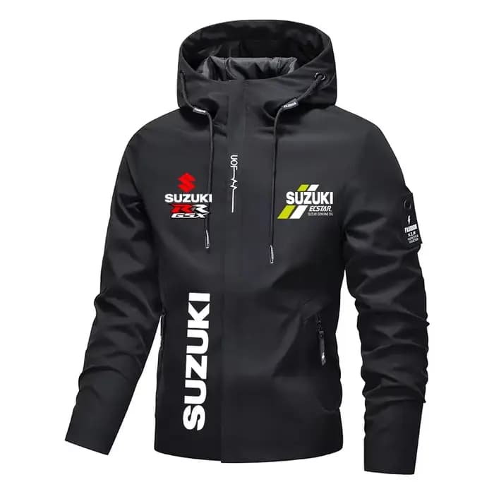 Blouson de moto coupe-vent à capuche pour homme – Qualité supérieure – Automne/Hiver – Sweat-shirt
