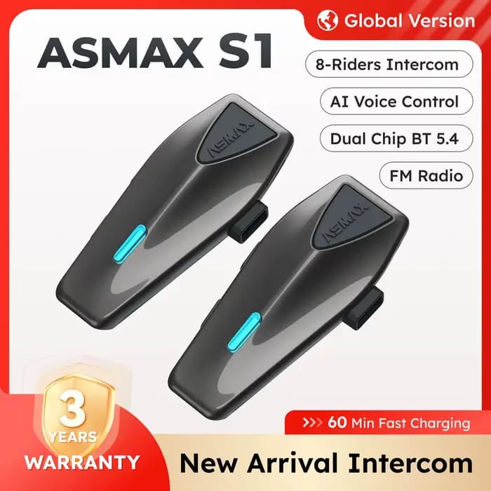 ASMAX S1 casque de moto Bluetooth talkie-walkie Oreillette