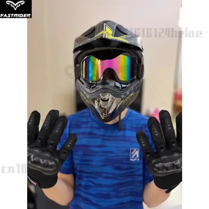Casque de moto Casque de course tout-terrain Casque de vélo de montagne pour hommes et femmes toutes saisons avec