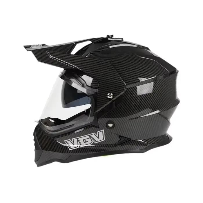 Casque de motocross avec motif en fibre de carbone