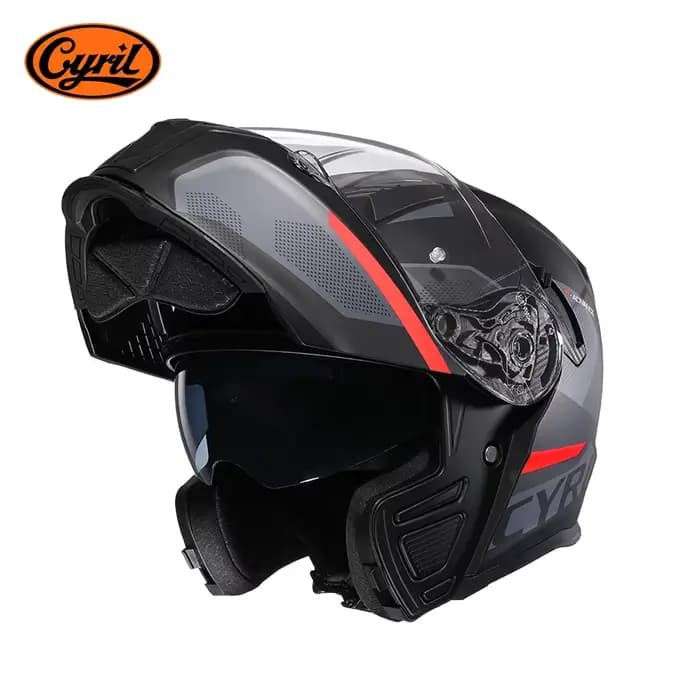 Casque de moto à double visière modulaire