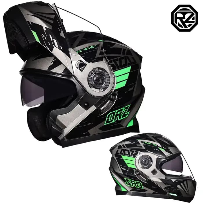 Casque de moto à double lentille