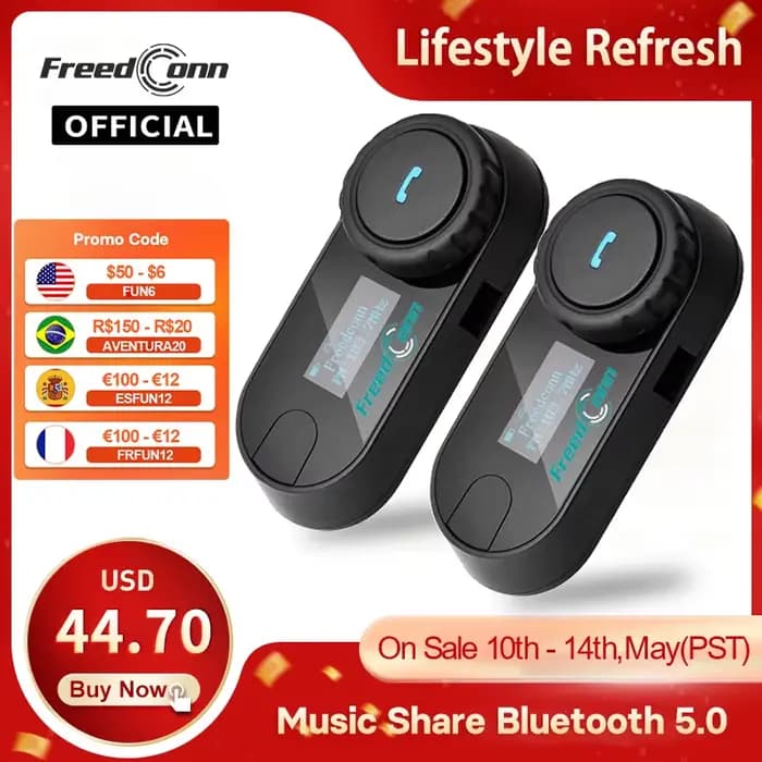 T Com SC Bluetooth casque de moto Interphone