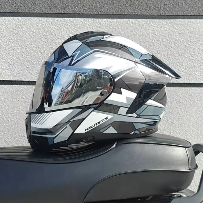 Casque de moto FF, casque ouvert