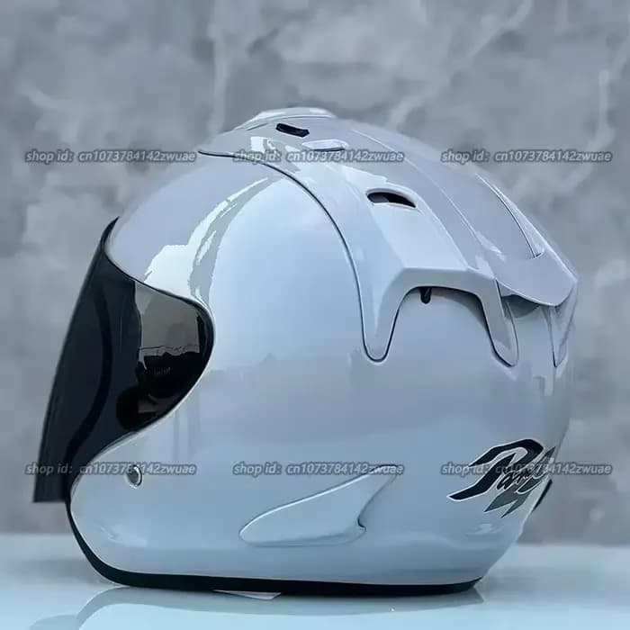 Demi-casque de moto tout-terrain gris brillant Ram4 pour hommes et femmes