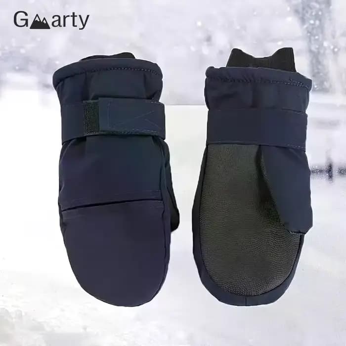1 paire de gants d'hiver doublés en polaire avec manchette étendue