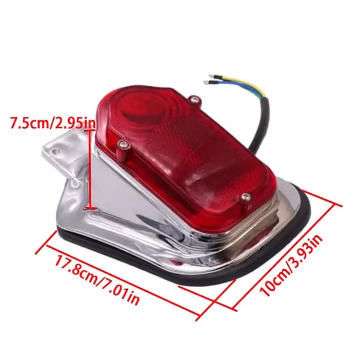 Feu arrière de moto, éclairage de plaque d'immatriculation pour la plupart des motos avec 12V DC pour Chopper Cruiser