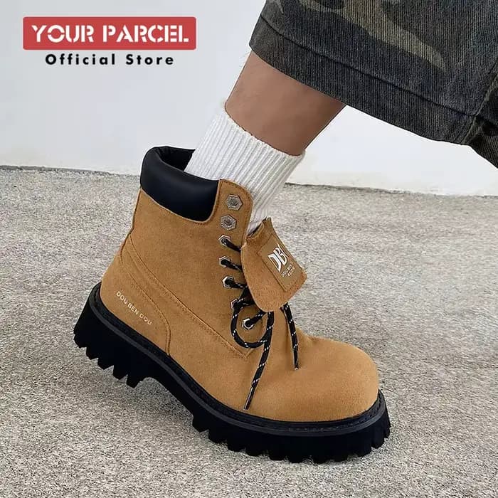 Bottes de moto courtes en cuir pour hommes