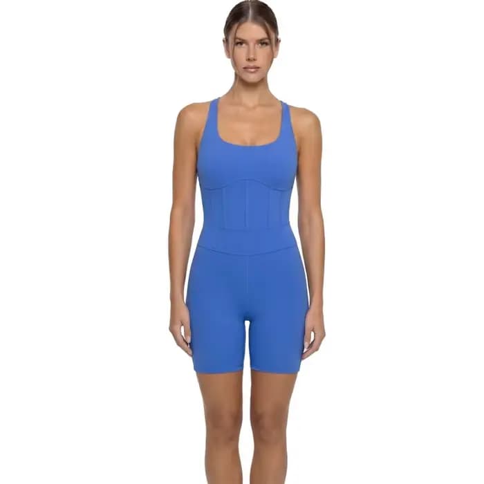 Combinaison de sport une pièce sans manches pour femme, ensemble de yoga et fitness, combinaison de sport push-up pour femme
