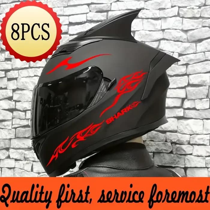 Autocollants pour casque de moto 8 en 1