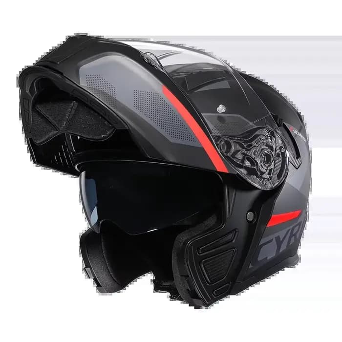 Casque de moto double visière modulaire rabattable