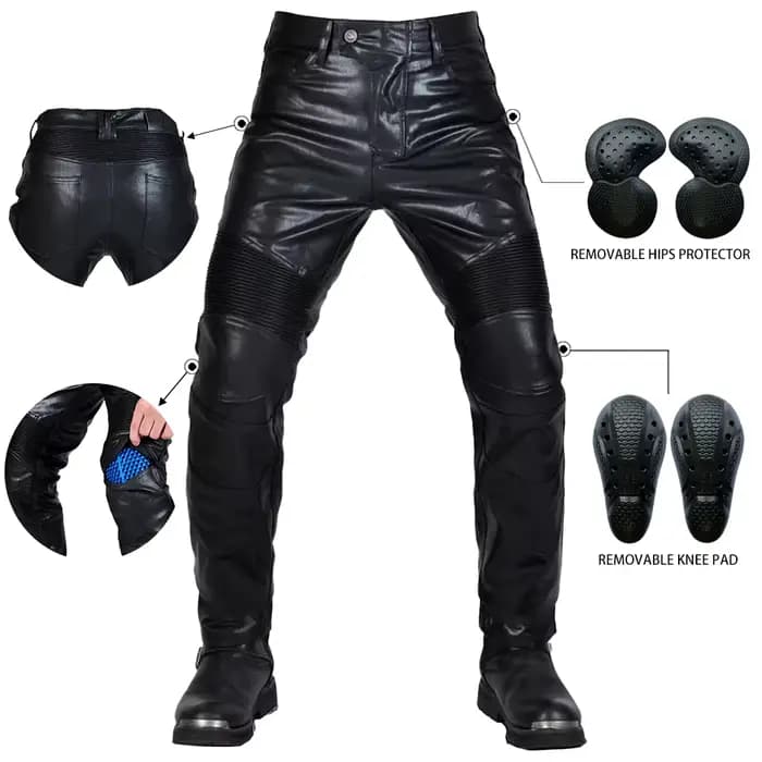 Pantalon de course de Motocross en cuir PU pour hommes