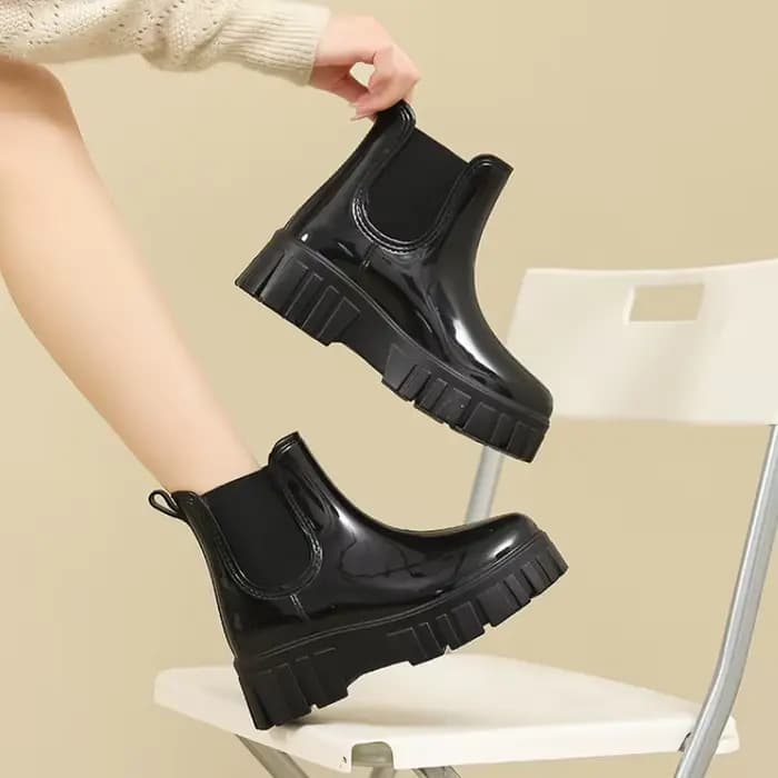 Bottes de pluie à plateforme pour femmes, bottes en caoutchouc imperméables, chaussures de pluie non ald, pêche, chaussures d'eau Wrough, Galoches de jardin