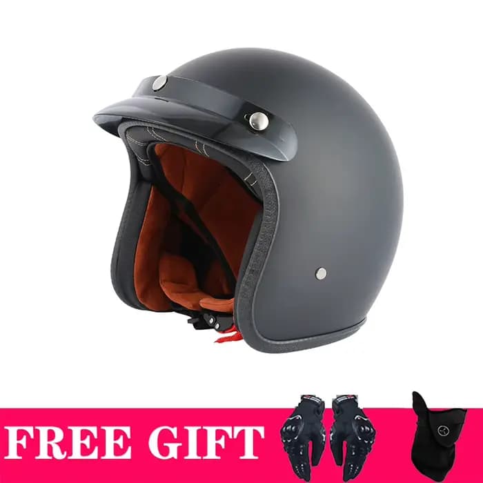 Casque de Moto rétro Vintage 3/4 visage ouvert DOT ECE approuvé en cuir PU Cascos
