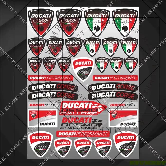 Autocollants en vinyle pour moto Ducati, kit de logos pour réservoir