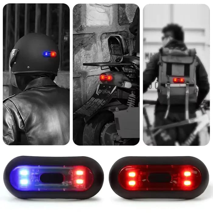 Lumière LED Rechargeable pour casque de moto