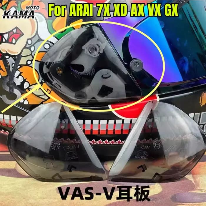 Ensemble de protections latérales pour casques de moto