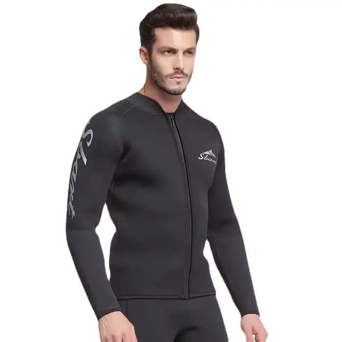 Vestes ou pantalons de combinaison de plongée 5mm pour hommes, veste en néoprène pour la plongée, vêtements de kitesurf, fermeture éclair sur le devant