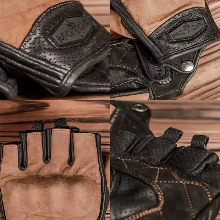 Gants de moto sans doigts pour hommes