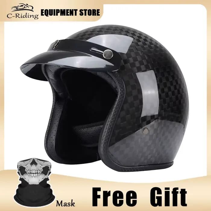 Casque universel trois-quarts en fibre de carbone