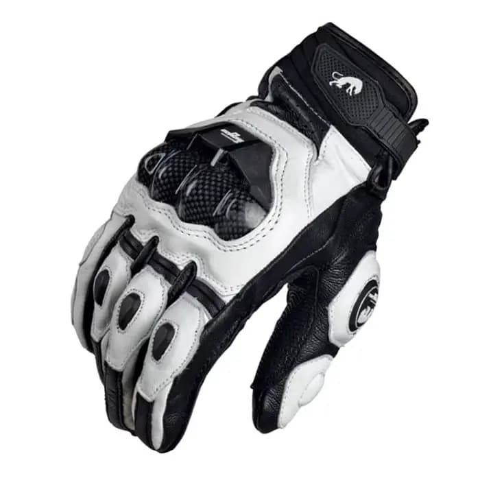 Gants de moto noirs de course en cuir véritable
