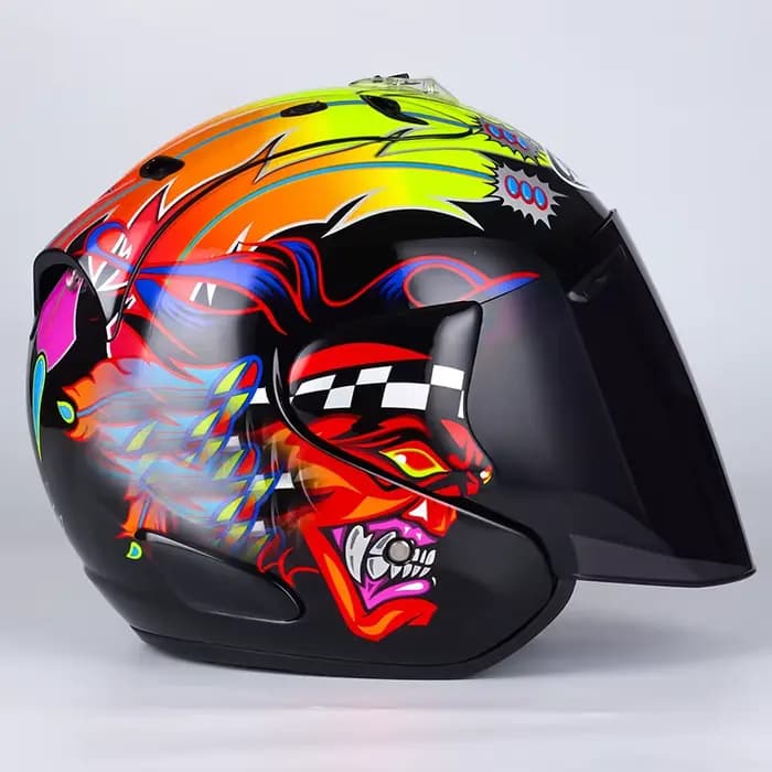 Casque de moto de course à visage ouvert pour femmes et hommes
