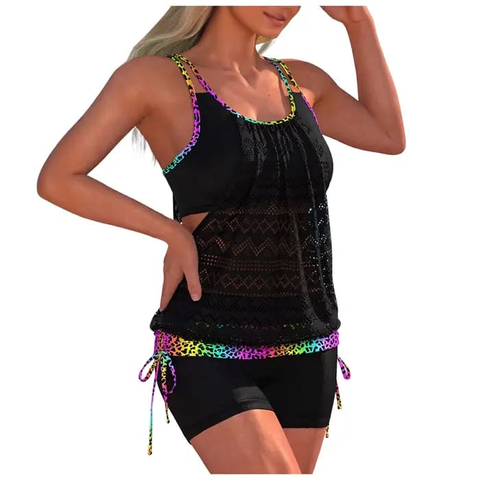 Maillots de bain pour femmes 2026, maillots de bain deux pièces avec poches sportives, shorts de bain, biquíni praia feminino
