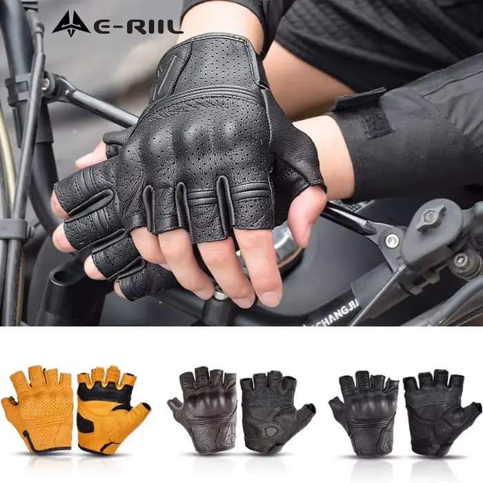 Gants de Moto en cuir de vache de mouton sans doigts