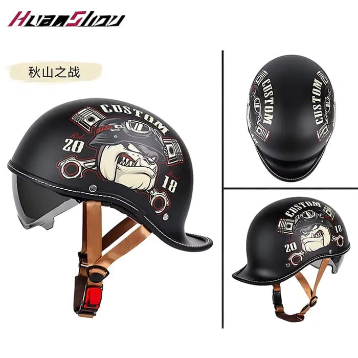 Casque Casco Moto demi-casque allemand classique