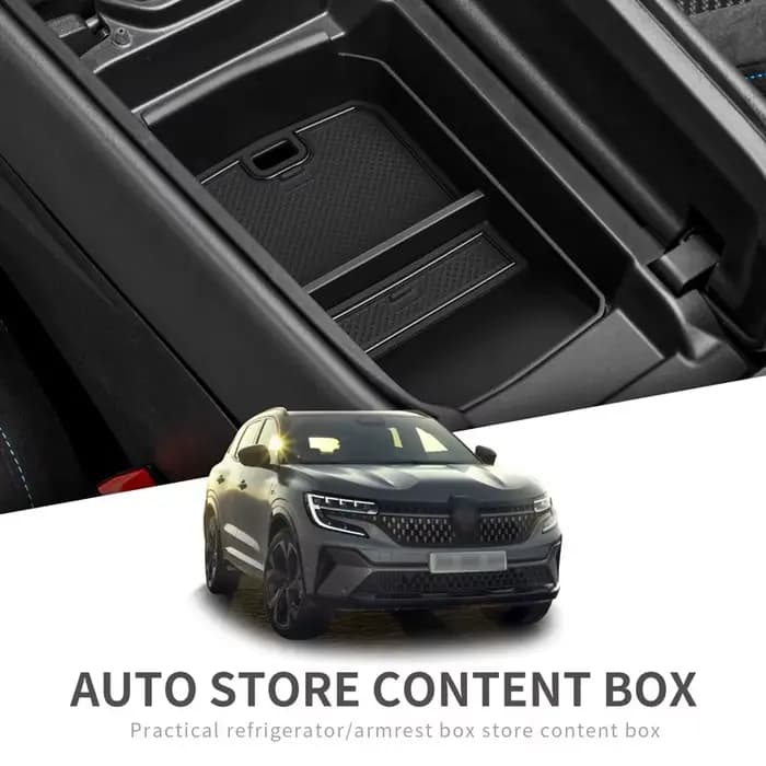 Organisateur de console centrale pour Renault Austral 2023-2025, boîte de rangement pour accoudoir avec tapis antidérapant, accessoire en ABS à encastrer