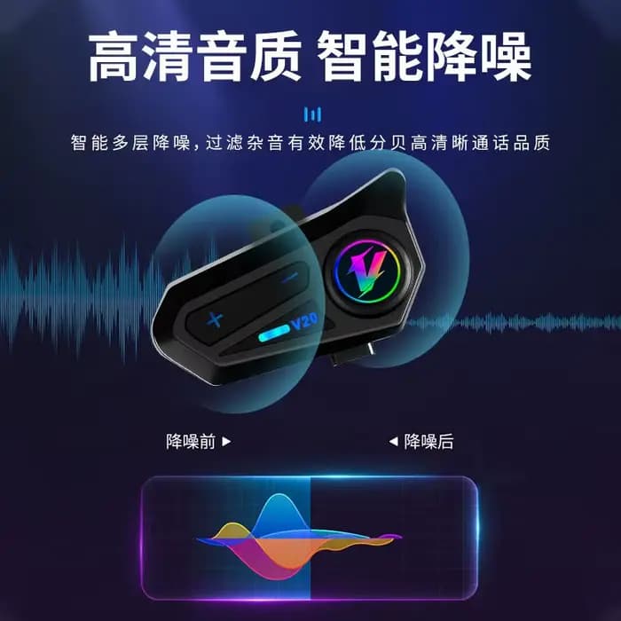 Casque V20 Premium avec Bluetooth intégré pour la réduction du bruit