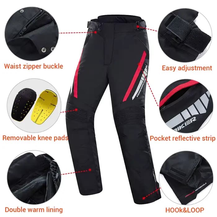 Pantalon de moto chaud coupe-vent avec équipement de protection
