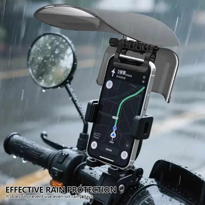 Support de téléphone pour moto avec pare-soleil extensible