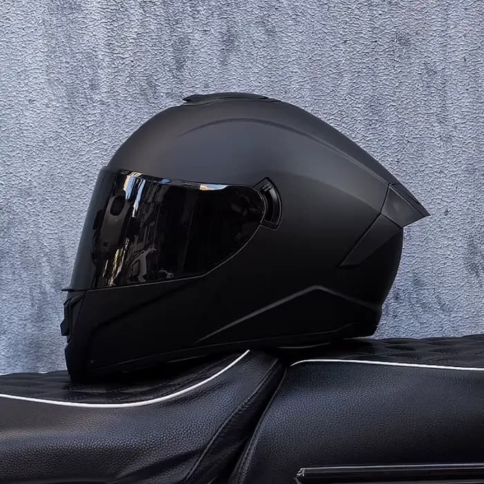 Casque de moto intégral LVS avec double pare-soleil
