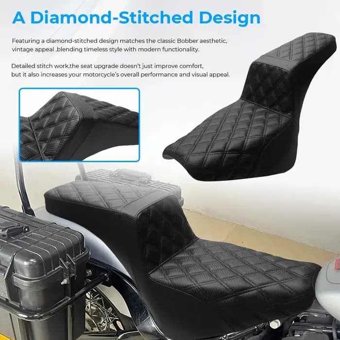 Siège de conducteur et de passager avant et arrière noir pour moto Harley Softail Street Bob FXBB 2018 2019 2020 2025 2026