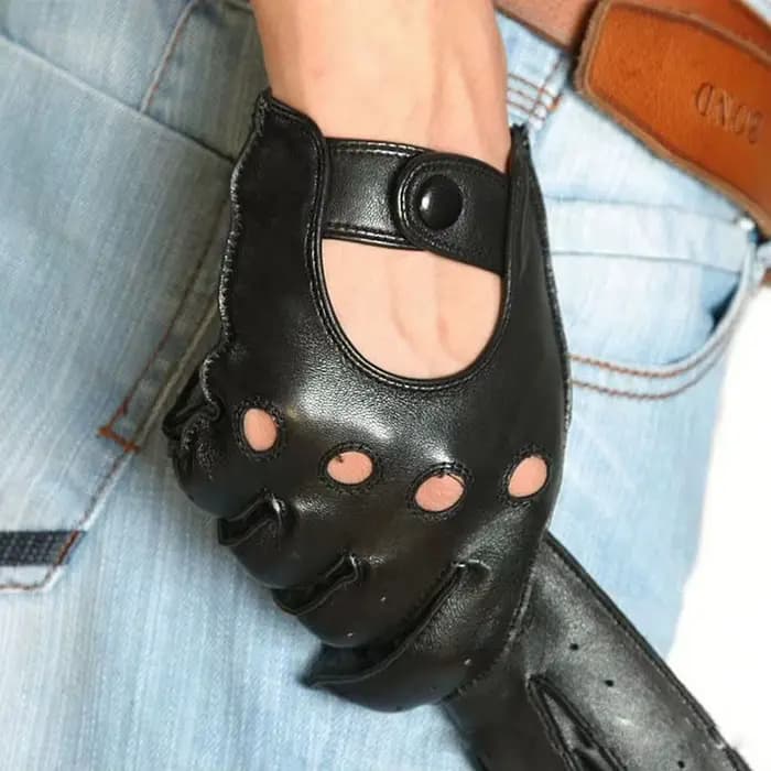 Gants en cuir véritable homme printemps automne peau d'agneau loisirs respirant écran tactile