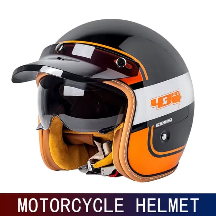 Casque de moto rétro trois-quarts